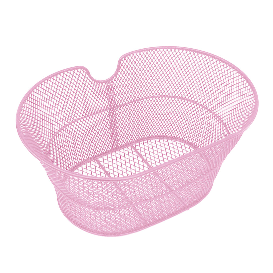 Oval Front Basket 29x19x35cm in Steel without Hooks Pink
