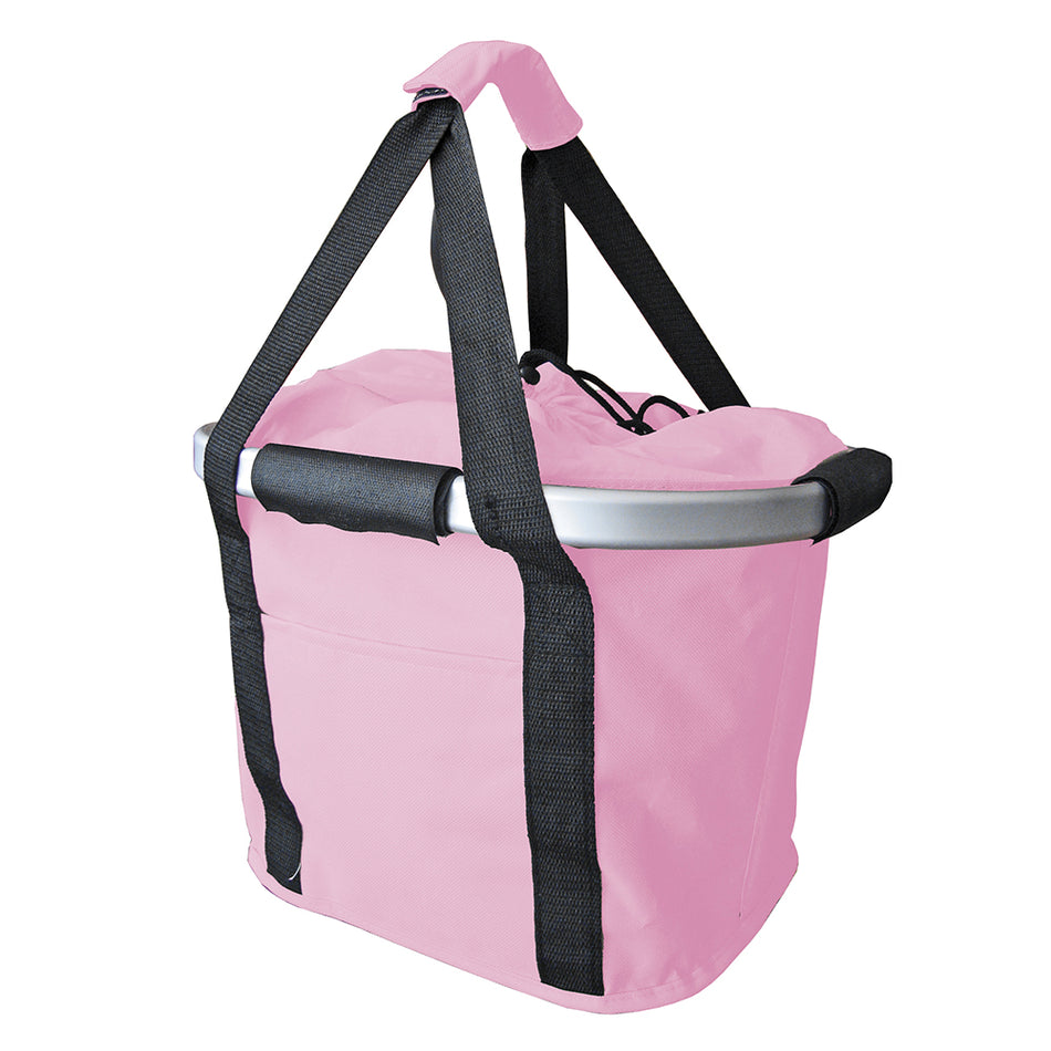 Front Basket in Pink Fabric with Quick Release