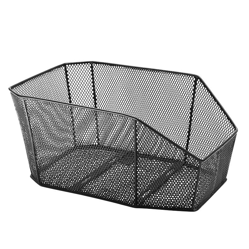 Rear Basket 46x29x21cm Octagonal in Steel with Rods Black