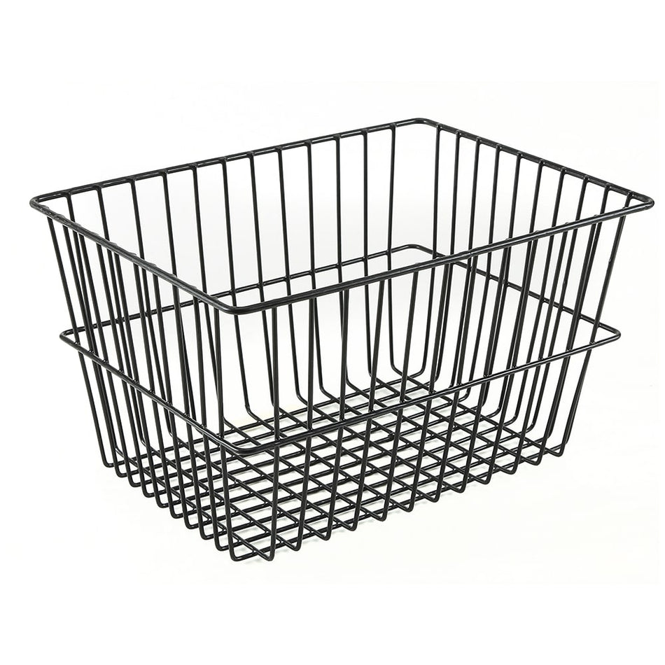 Rectangular Front Basket 40x30x22cm in Wide Mesh Black