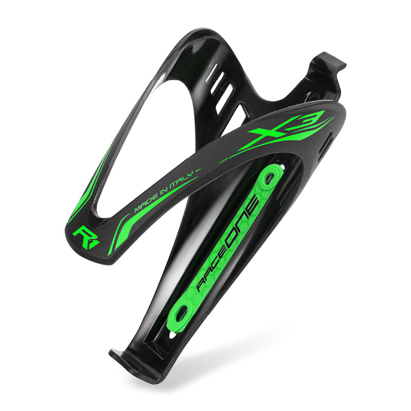 X3 Polycarbonate Bottle Holder Black/Green Matte Finish