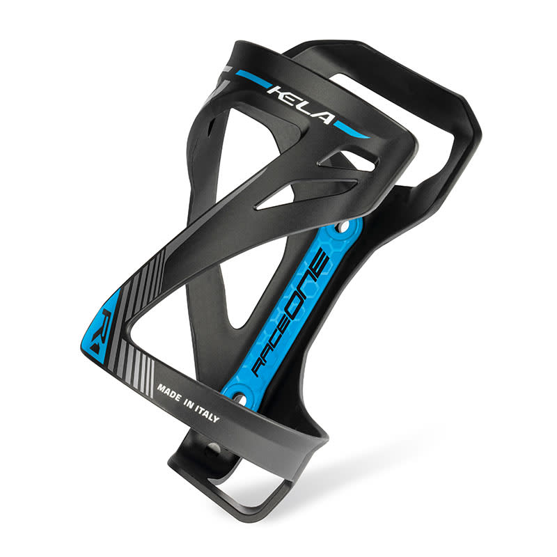KELA Bottle Cage in Black/Blue Polycarbonate - Side Entry