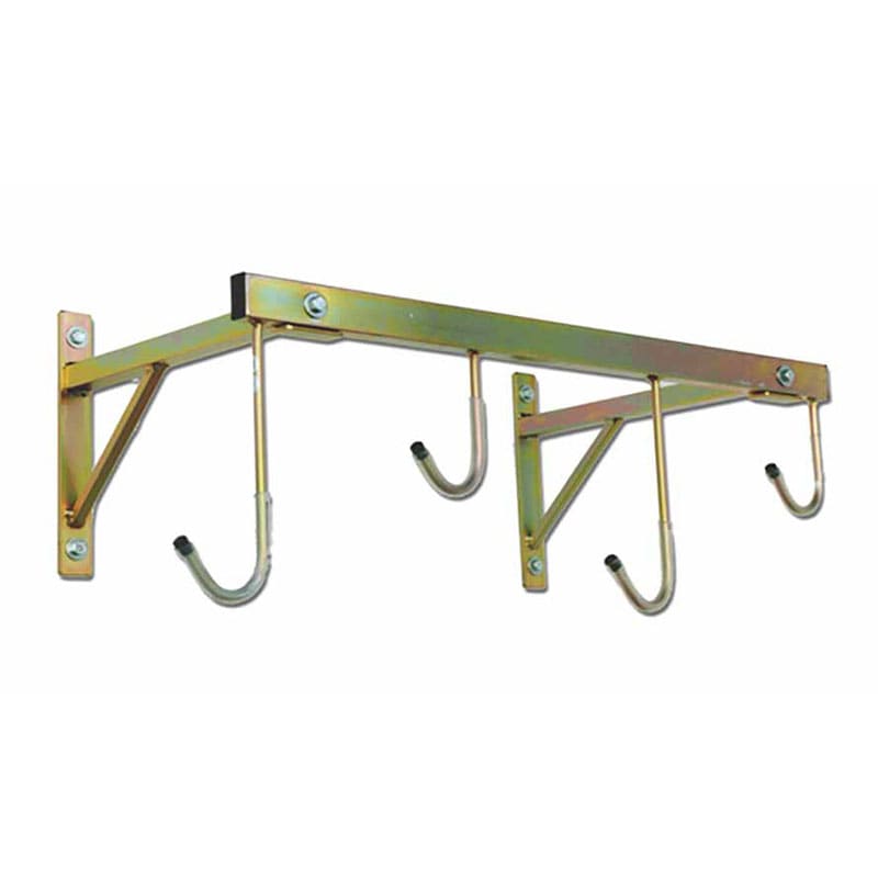 Wall Rack 37x78cm with 4 Hooks in Bronze Metal
