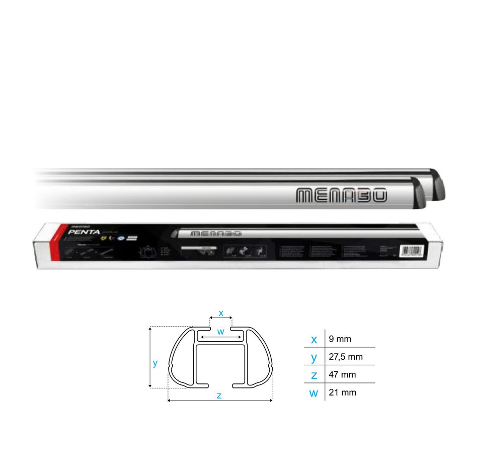 PENTA 47x27mm Roof Rack Bar - Length Size L