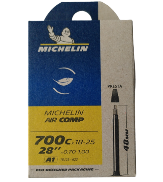 Michelin Air Comp Schlauch 700x18-25 Presta Ventil 48mm