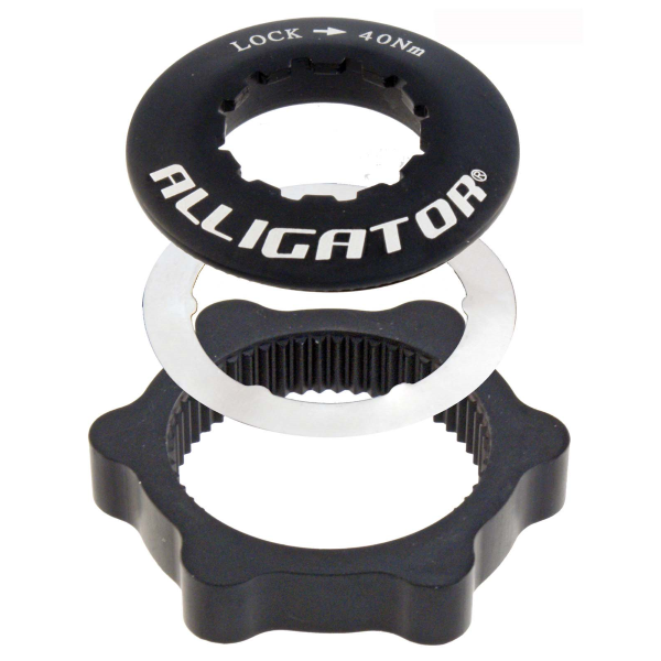 Alligator - CENTERLOCK ADAPTER FÜR 6-LOCH BREMSSCHEIBEN - SCHWARZ, FÜR QUICK RELEASE ACHSEN