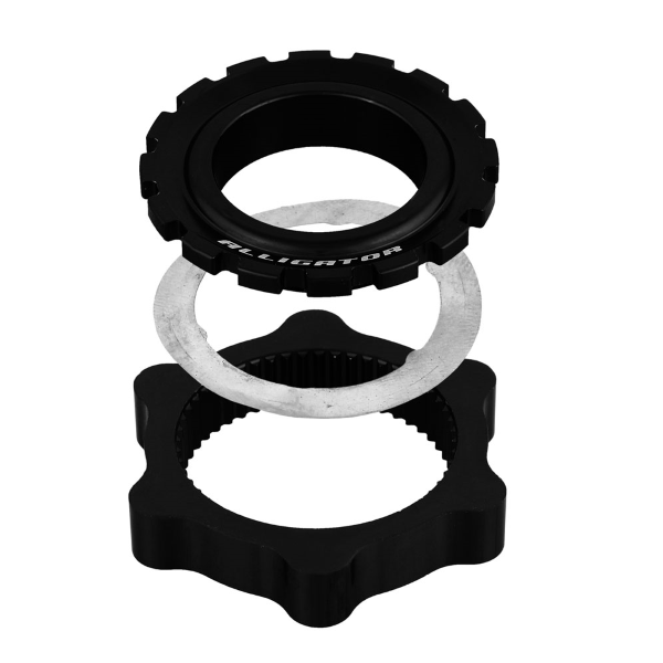 Alligator - CENTERLOCK ADAPTER FÜR 6-LOCH BREMSSCHEIBEN - SCHWARZ, FÜR STECKACHSE 15-20 MM