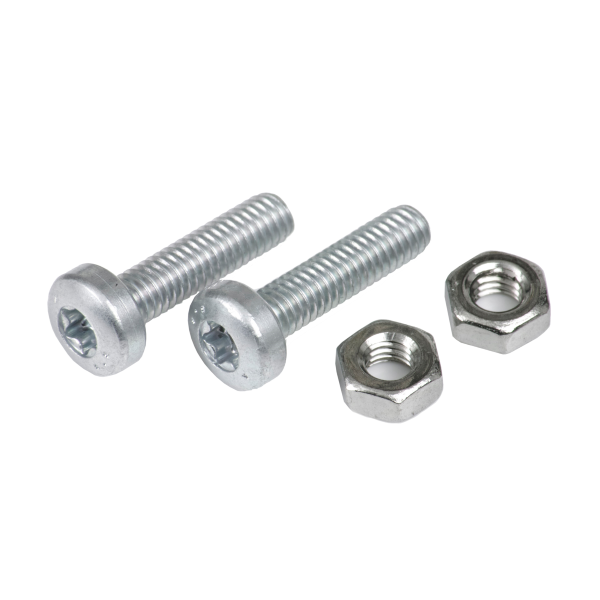 Bosch - Lock screw kit. 2 M4 nuts and 2 M4x20 Torx cylinder head screws included.