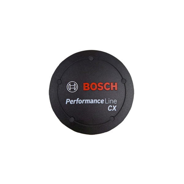 Bosch - Abdeckung mit Performance CX Logo, schwarz. Mit montierten Abdeckungen.