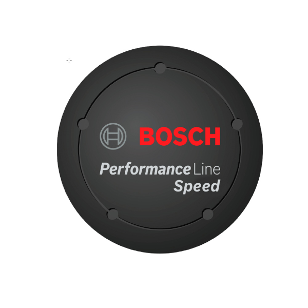 Bosch - Abdeckung mit Performance Speed Logo, schwarz. Mit montierten Abdeckungen.