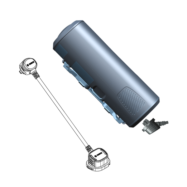 Bosch - PowerMore cable, cable routing directed away from the battery mount