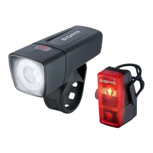 Front and rear light Sigma Aura 25 Cubic Set