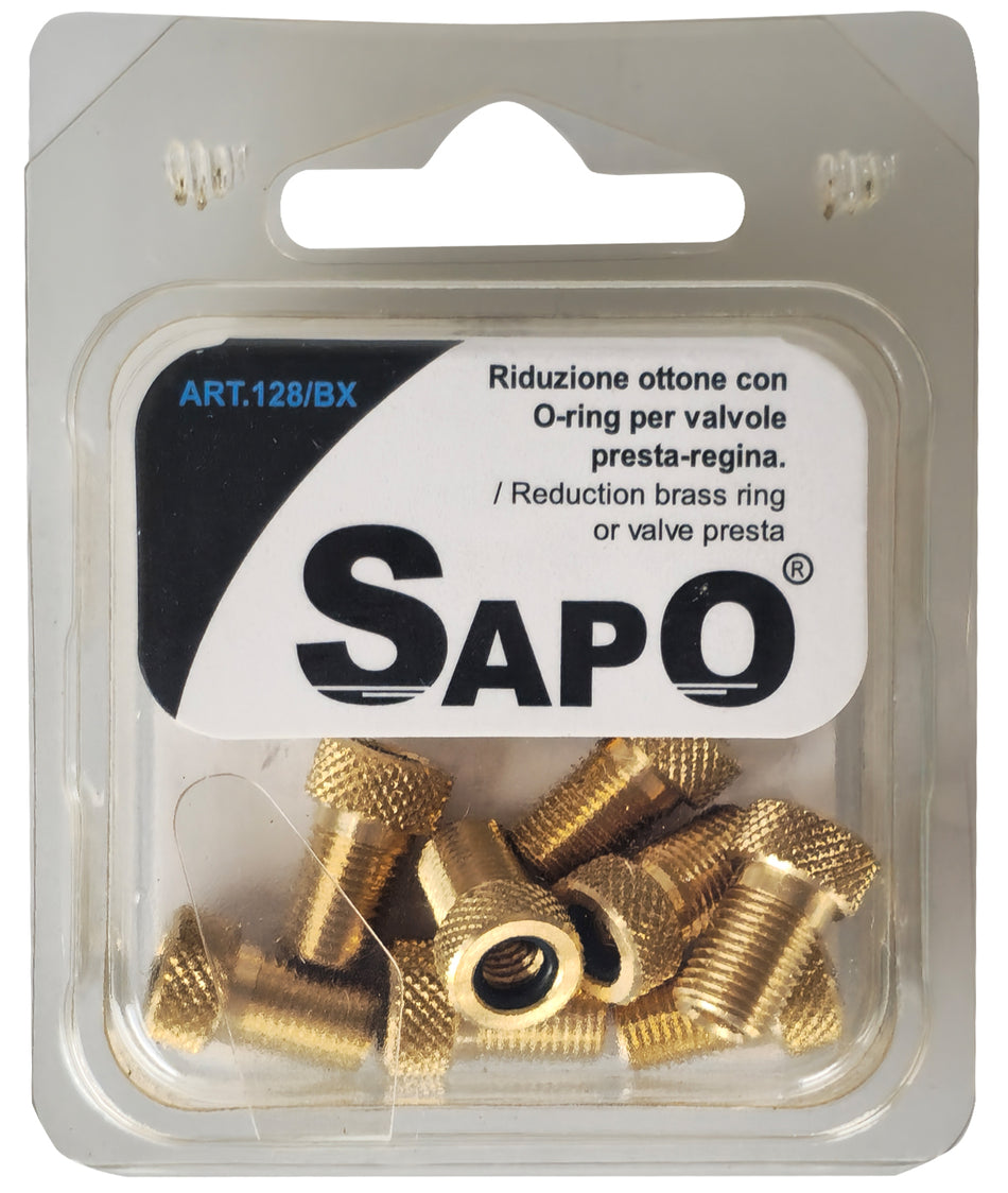 Sapo Adapter-Blister für Presta- und Sclaverand-Ventile aus Messing (10 Stück)