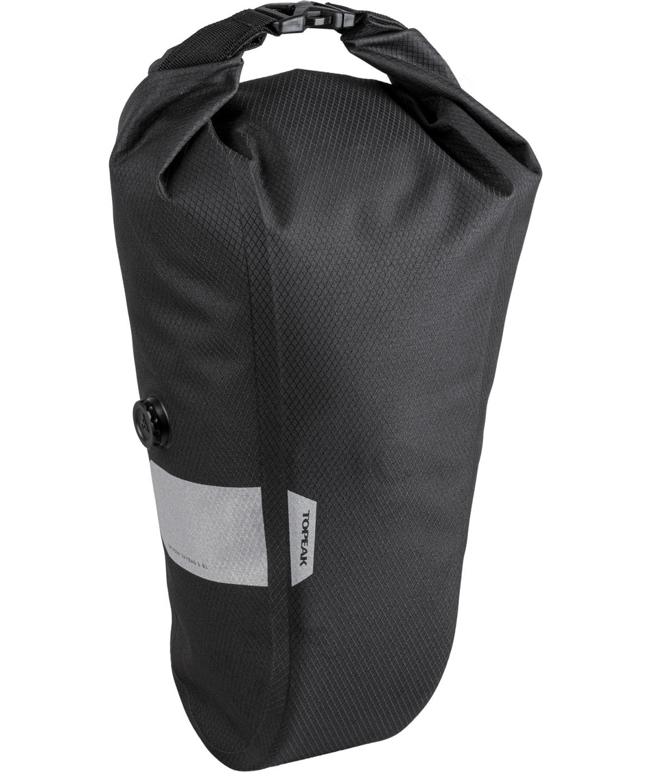 Topeak Vordere Seitentasche QR Fork Drybag (5,8L) wasserdicht schwarz mit Quickclick-System