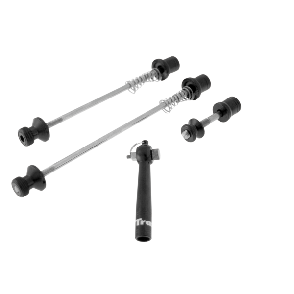 Tranz X - Locking Kit for Front Hub, Rear Hub, and Seatpost, with Removable Tightening Key, Black Version