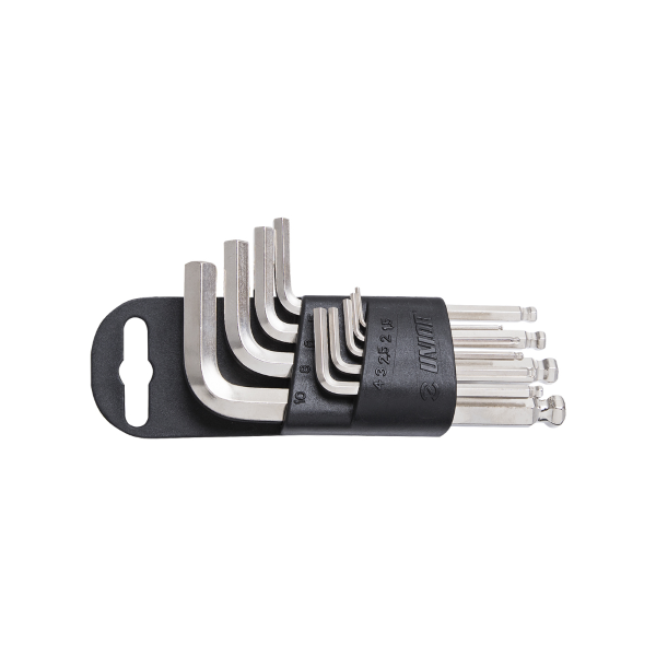 Unior - Set of hex wrenches with ball end in plastic clip holder 220/3SPH-US