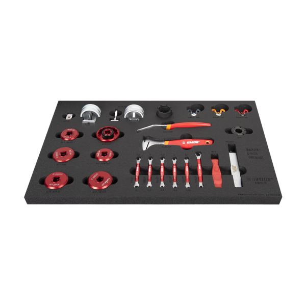Unior - Tool set 1600SOS18-US in SOS tray for narrow drawer cabinet