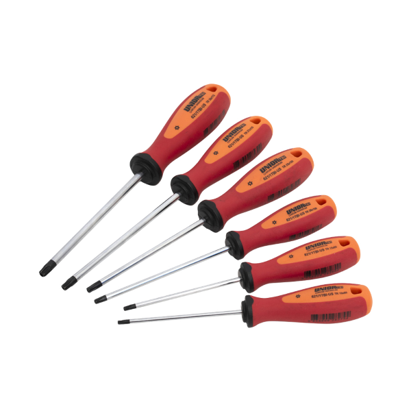 Unior - Torx screwdrivers set with safety profile and hole 621/1TBICB6-US - T10-T31