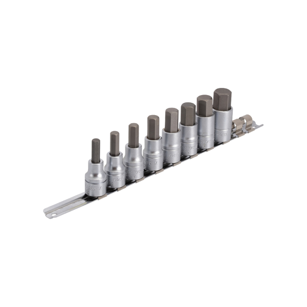 Unior - Hex bit set 192HHXP6 with 1/2 socket on rail - 8-19 mm