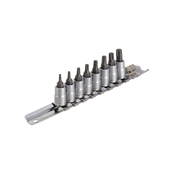 Unior - Torx bit set 187HTXP8 with 1/2 socket on rail