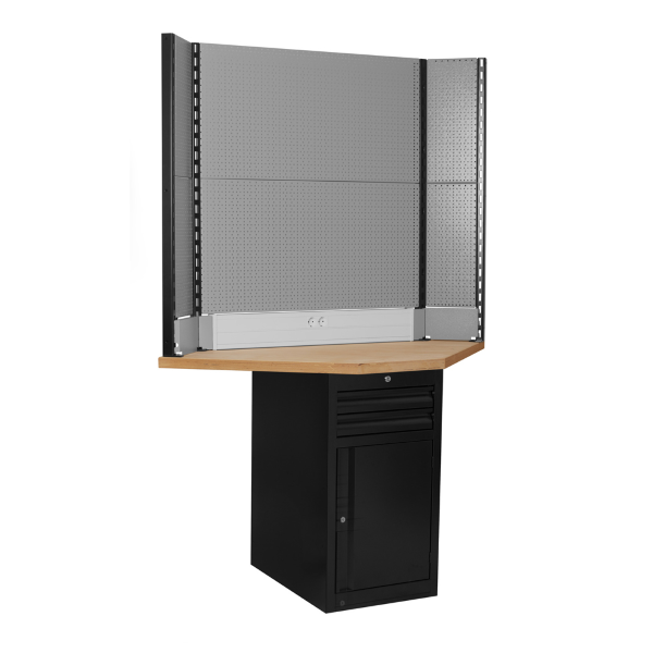 Unior - Empty corner bench TECH CORNER BENCH 990TB with narrow drawer unit and backrest