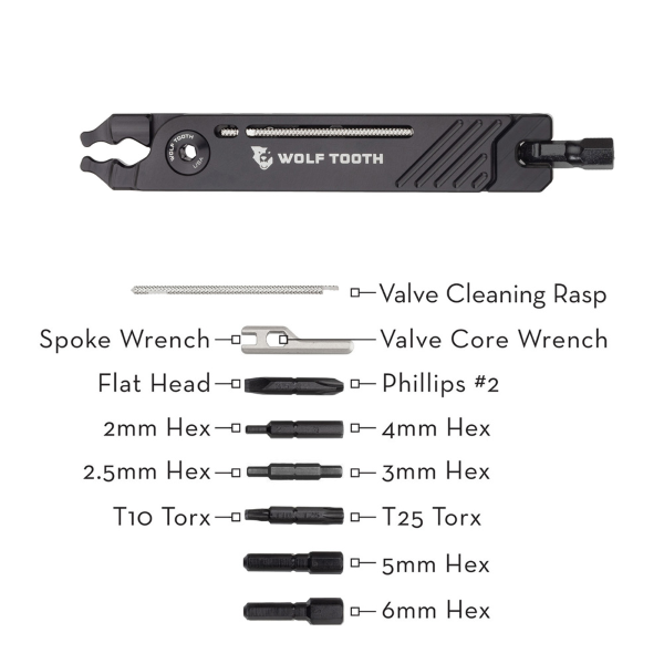 Wolftooth - MULTITOOL 8-BIT 17 IN 1 - MASTER LINK PLIERS, BLACK