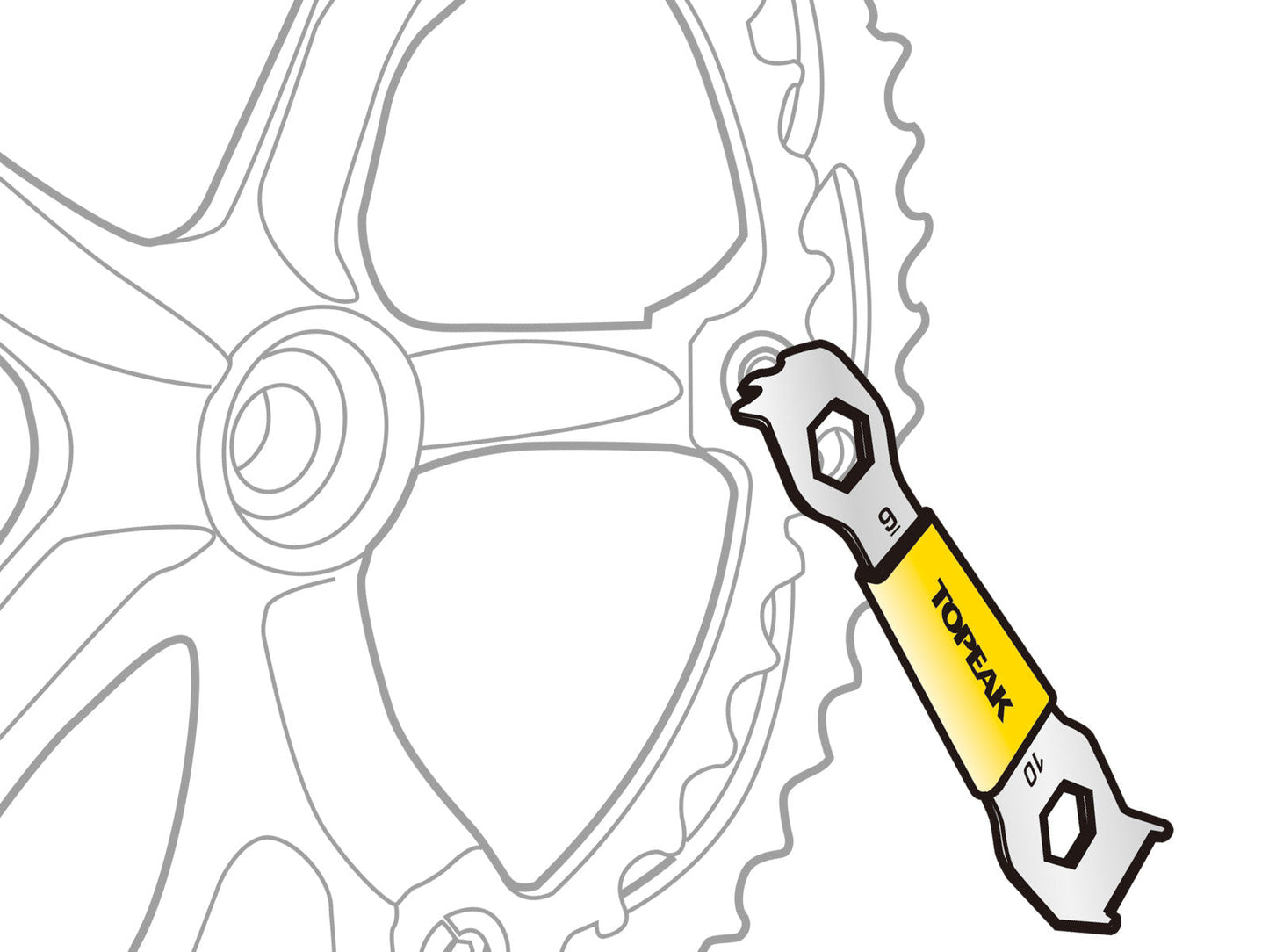 Topyk chainring moersleutelsleutel