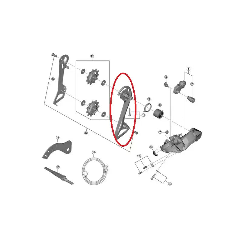 Zewnętrzna Zmiana z tyłu Shiman Cape Dura ACE DI2 RD-R9250