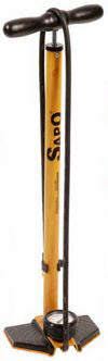 Sapo One Floor Pump with Gauge 63mm, Rubber Protection and Jet Connector Special Edition Wood Effect with Black Handle 16 Bar/232 Psi